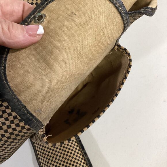 Vintage JC Higgins Mohawk Wooden Tennis Racket Racquet With Checkered Case - Picture 10 of 12